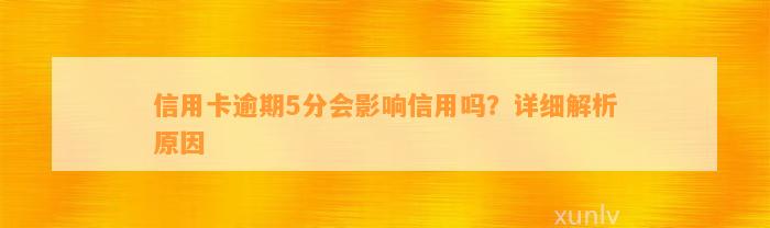 信用卡逾期5分会影响信用吗？详细解析原因