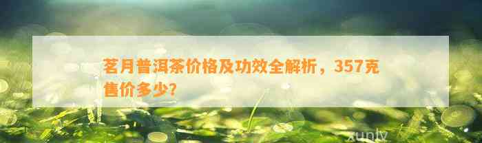 茗月普洱茶价格及功效全解析，357克售价多少？