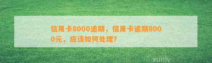 信用卡8000逾期，信用卡逾期8000元，应该如何处理？