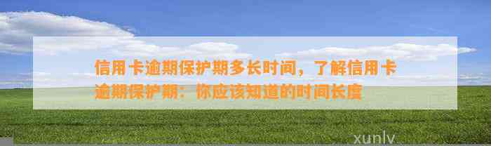 信用卡逾期保护期多长时间，了解信用卡逾期保护期：你应该知道的时间长度