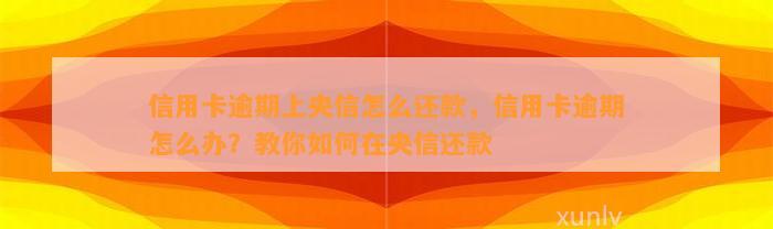 信用卡逾期上央信怎么还款，信用卡逾期怎么办？教你如何在央信还款