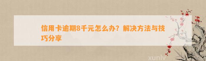 信用卡逾期8千元怎么办？解决方法与技巧分享