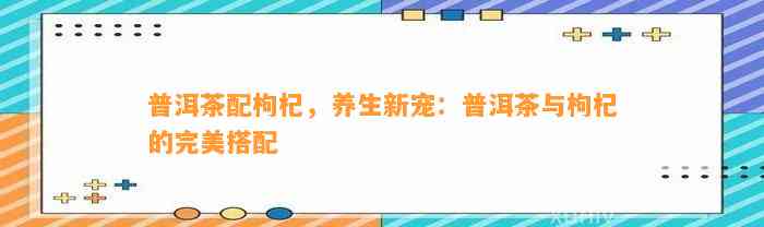 普洱茶配枸杞，养生新宠：普洱茶与枸杞的完美搭配