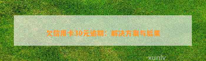 欠信用卡30元逾期：解决方案与后果