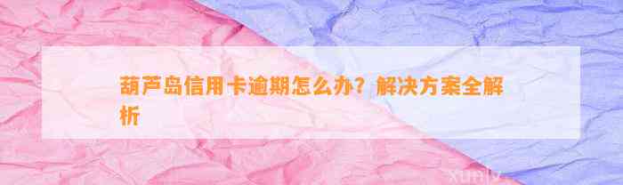 葫芦岛信用卡逾期怎么办？解决方案全解析