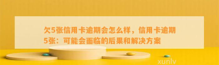 欠5张信用卡逾期会怎么样，信用卡逾期5张：可能会面临的后果和解决方案