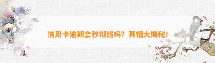 信用卡逾期会秒扣钱吗？真相大揭秘！