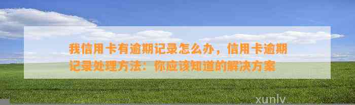 我信用卡有逾期记录怎么办，信用卡逾期记录处理方法：你应该知道的解决方案