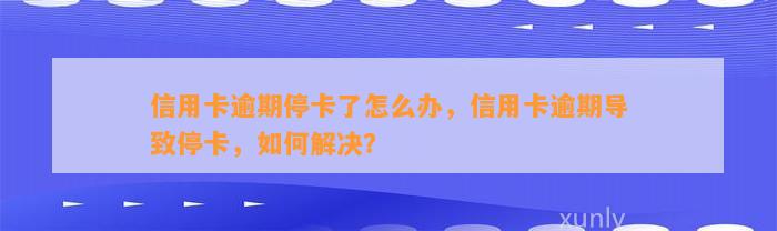 信用卡逾期停卡了怎么办，信用卡逾期导致停卡，如何解决？