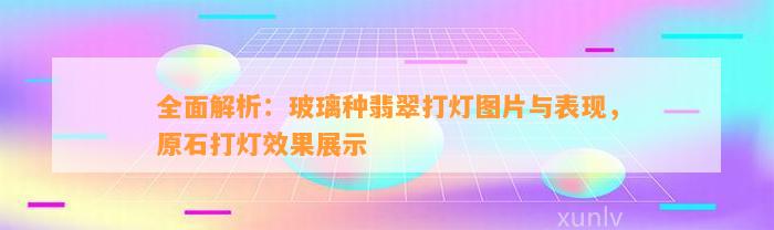 全面解析：玻璃种翡翠打灯图片与表现，原石打灯效果展示