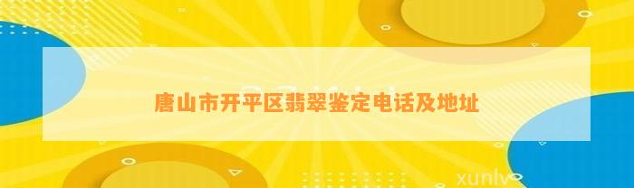 唐山市开平区翡翠鉴定电话及地址