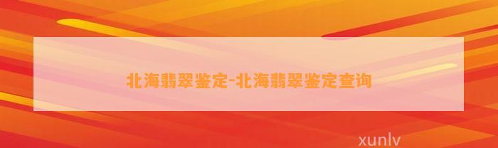 北海翡翠鉴定-北海翡翠鉴定查询