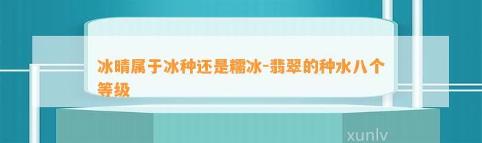 冰晴属于冰种还是糯冰-翡翠的种水八个等级