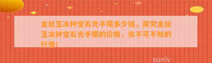 金丝玉冰种宝石光手镯多少钱，探究金丝玉冰种宝石光手镯的价格，你不可不知的行情！