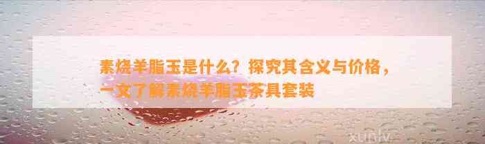 素烧羊脂玉是什么？探究其含义与价格，一文熟悉素烧羊脂玉茶具套装