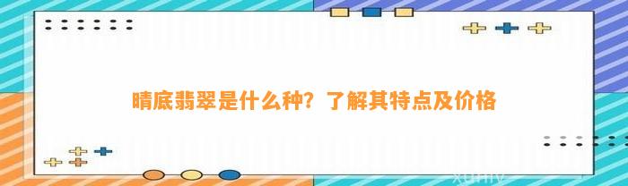 晴底翡翠是什么种？熟悉其特点及价格