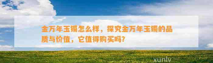 金万年玉镯怎么样，探究金万年玉镯的品质与价值，它值得购买吗？