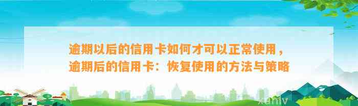 逾期以后的信用卡如何才可以正常使用，逾期后的信用卡：恢复使用的方法与策略