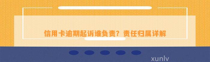 信用卡逾期起诉谁负责？责任归属详解