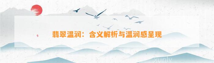 翡翠温润：含义解析与温润感呈现