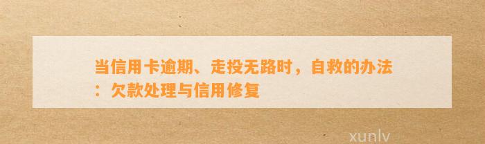 当信用卡逾期、走投无路时，自救的办法：欠款处理与信用修复