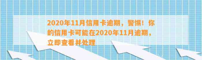 2020年11月信用卡逾期，警惕！你的信用卡可能在2020年11月逾期，立即查看并处理