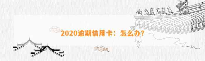 2020逾期信用卡：怎么办？