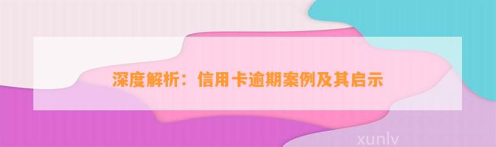 深度解析：信用卡逾期案例及其启示