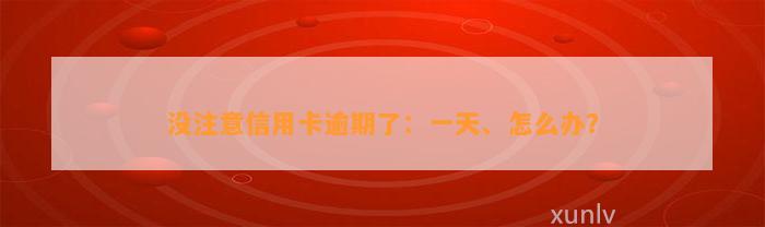 没注意信用卡逾期了：一天、怎么办？