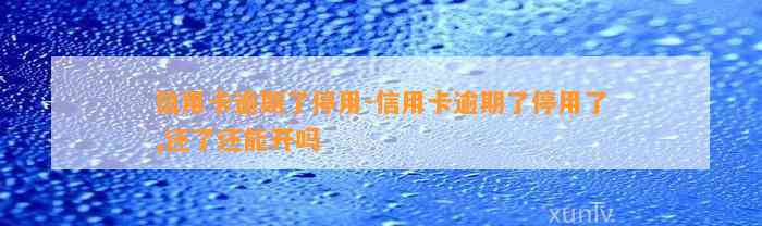 信用卡逾期了停用-信用卡逾期了停用了,还了还能开吗