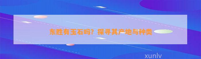 东胜有玉石吗？探寻其产地与种类