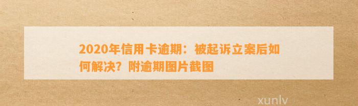 2020年信用卡逾期：被起诉立案后如何解决？附逾期图片截图