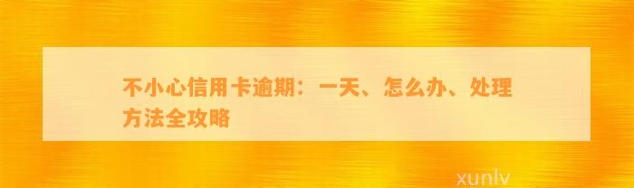 不小心信用卡逾期：一天、怎么办、处理方法全攻略