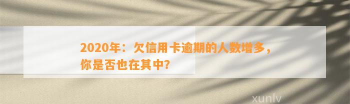 2020年：欠信用卡逾期的人数增多，你是否也在其中？