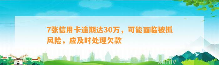 7张信用卡逾期达30万，可能面临被抓风险，应及时处理欠款