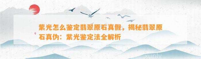 紫光怎么鉴定翡翠原石真假，揭秘翡翠原石真伪：紫光鉴定法全解析