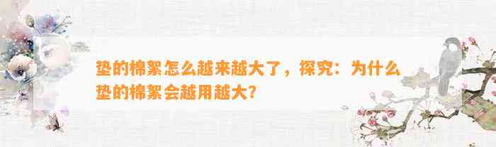 垫的棉絮怎么越来越大了，探究：为什么垫的棉絮会越用越大？