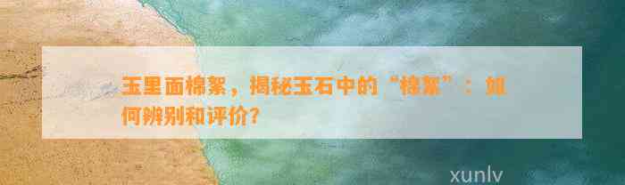 玉里面棉絮，揭秘玉石中的“棉絮”：怎样辨别和评价？