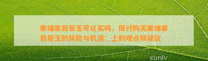 柬埔寨翡翠玉可以买吗，探讨购买柬埔寨翡翠玉的风险与机遇：上的观点和建议