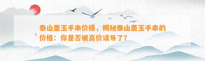 泰山墨玉手串价格，揭秘泰山墨玉手串的价格：你是不是被高价误导了？