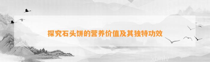 探究石头饼的营养价值及其特别功效