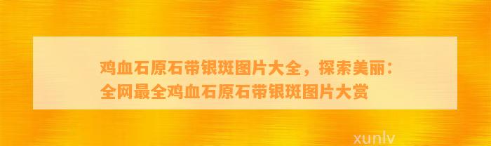 鸡血石原石带银斑图片大全，探索美丽：全网最全鸡血石原石带银斑图片大赏