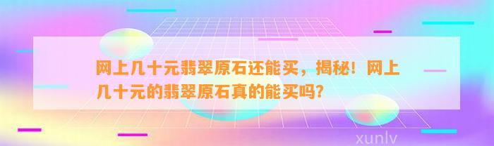 网上几十元翡翠原石还能买，揭秘！网上几十元的翡翠原石真的能买吗？