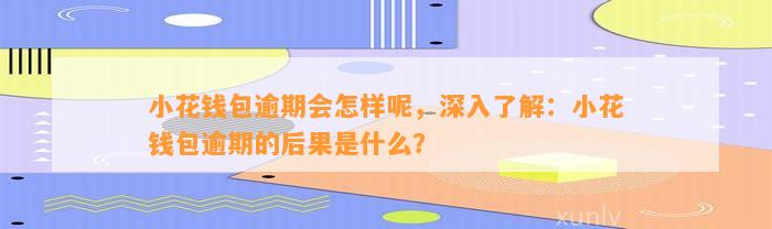 小花钱包逾期会怎样呢，深入了解：小花钱包逾期的后果是什么？