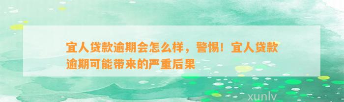 宜人贷款逾期会怎么样，警惕！宜人贷款逾期可能带来的严重后果