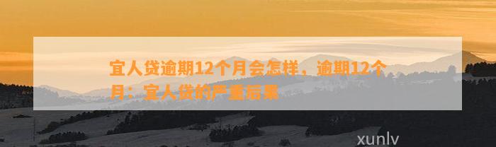 宜人贷逾期12个月会怎样，逾期12个月：宜人贷的严重后果