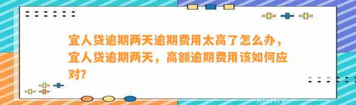 宜人贷逾期两天逾期费用太高了怎么办，宜人贷逾期两天，高额逾期费用该如何应对？