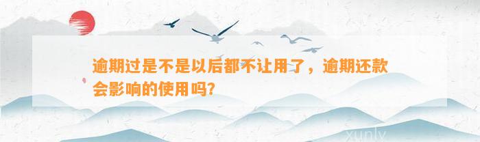 逾期过是不是以后都不让用了，逾期还款会影响的使用吗？