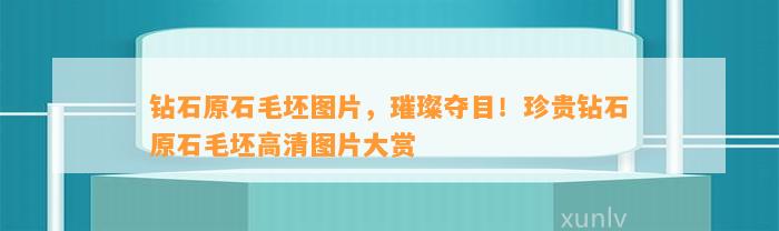 钻石原石毛坯图片，璀璨夺目！珍贵钻石原石毛坯高清图片大赏