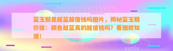 蓝玉髓是越蓝越值钱吗图片，揭秘蓝玉髓价格：颜色越蓝真的越值钱吗？看图就知道！